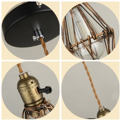 Bronze LED Mini Bulb Pendant Light in Vintage Loft Style
