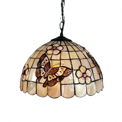 Butterflies Patterned Dome Shell-made Shade Tiffany Single Light Mini Pendant
