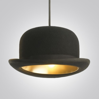 Charming Black Hat 10.2”Wide Designer Pendant Lighting with Gold Inner Side