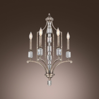 Dazzling Chandelier Features Clear Crystal Center and Antique Brass Finish Frame