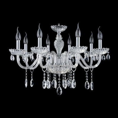 Eight-Light Traditional Style and Elegant Clear Crystal Chandelier for Dining Room