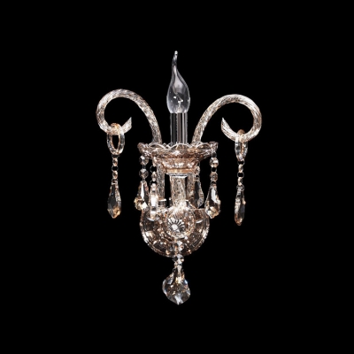 Elegant Dazzling Crystal Scrolling Arms Add Glamour to Delightful Two Light Wall Sconce