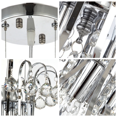 Graceful Black Crystal Beads and Clear Crystal Balls Waterfall Chrome Finished Frame Chandelier