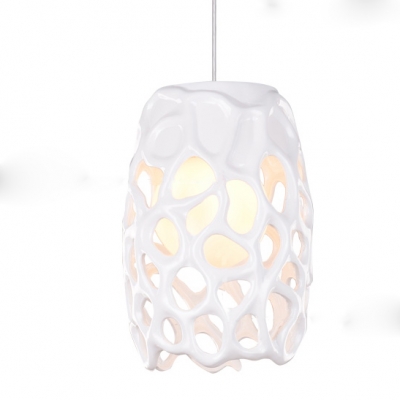 Hollow-out Resin Outshade Mini Pendant Light 1-light