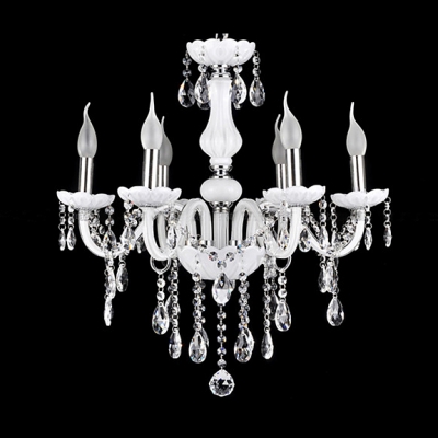 Intriguing and Lavish 6-Light Stunning Crystal Droplets 23.6"High Chandelier for Living Room