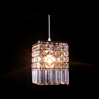 Shimmering Clear Crystal Carefully Arranged Add Glamour to Contemporary Breathtaking Mini Pendant Light