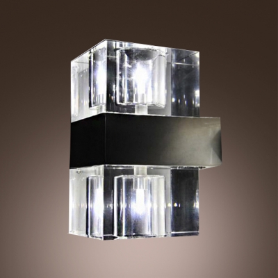 Special Design Two Light Wall Sconce Completed with Clear Crystal Shade Creating Ambient Light
