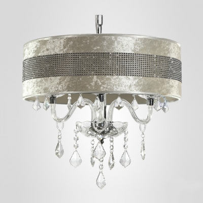 Stunning Plastic Crystal Embedded Shade Clear Crystal Droplets Chandelier Ceiling Light