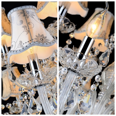 Wonderfully 8-Light Beautiful Crystal Arms and Rainfall Droplets Large  Chandelier