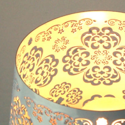 23.6”High Floral Carving Stainless Steel Designer Table Lamp