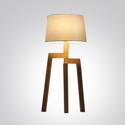 Brilliant Design Wood Base And Fabric Shaded Designer Floor Lamp