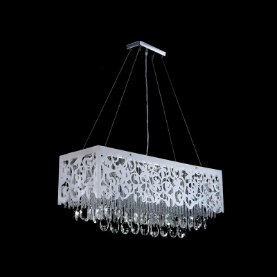 Delicate Texture and Custom-made Crystal Drops Make Pendant Light Brilliant Contemporary Accent