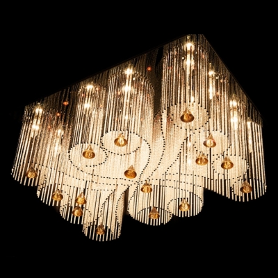 Elegantly 23.6"Wide Crystal Modern and Bold Flush Mount Ceiling Light Shine with Crystal Diamonds