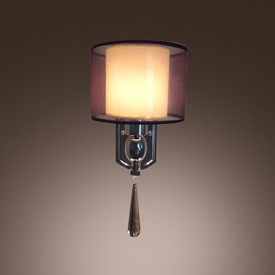 Glamorous Contemporary Wall Sconce Adorned with Faceted Crystal Makes Great Decor Element