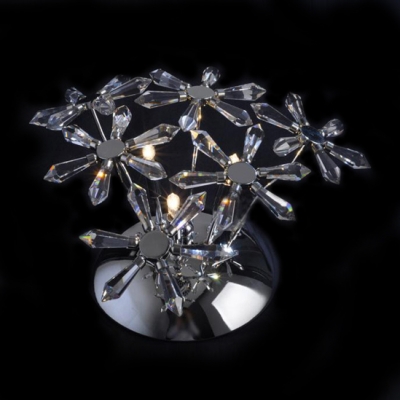 Gleaming Wall Sconce Features Chrome Finish Paired With Sparkling Flowering Crystals