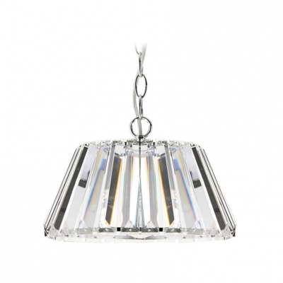 Glittering and Gorgeous Clear Crystal Prisms Drum Shaded Large Pendant Light