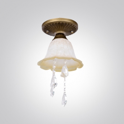 Hanging Glittering Crystal Droplets Scavo Glass Semi Flush Mount Ceiling Light