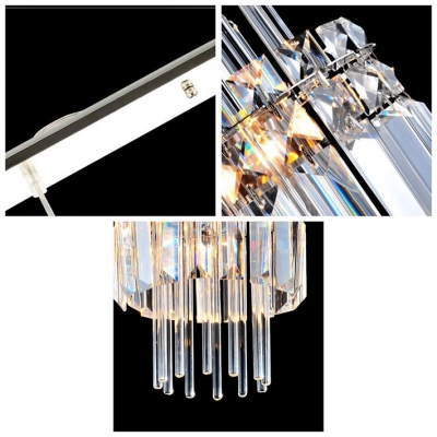 Lavish Three Light Multi-Light Pendant Features Clear Glass Shades Embraced by Delicate Square Crystals