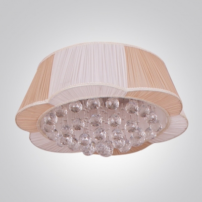 LED Flower Shaped Contemporary Flush Mount Lighting Shine with Clear Crystal Balls