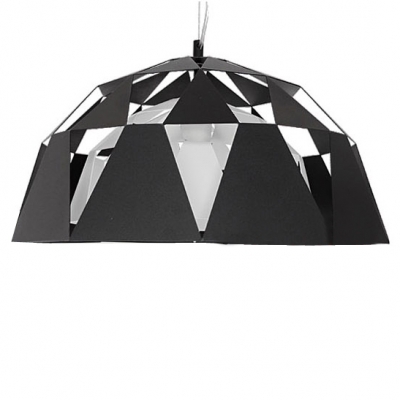 Metal Hollow-Out Pendant Light In Downward Dome Shape