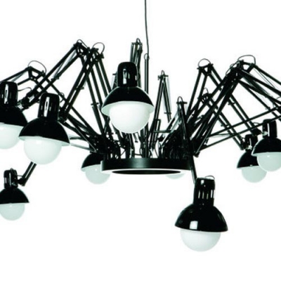 Spider Ceiling Chandelier Perfect for Cool Interior Decoration 15 Lights in Black