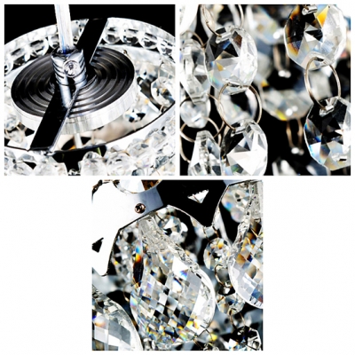 Modern and Bold Globe Shape Clear Crystal Strands and Beads Sparkling Mini Pendant Light