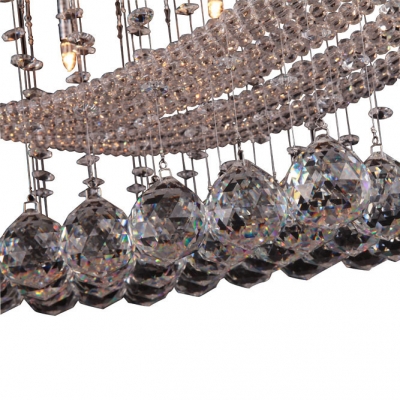 Whimsical Crystal Beaded Strands and Suspended Crystal Balls Flush Mount
