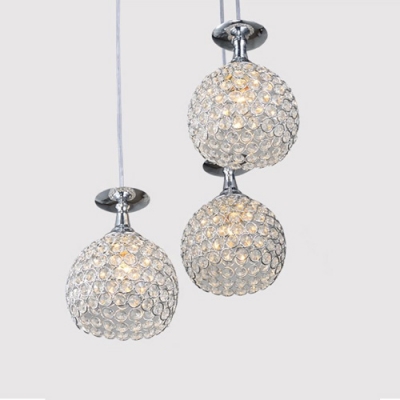 Beautiful and Shinning Crystal Beaded Bowl Design Muti-Light Pendant Light Shining in Your Home