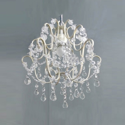 Beautiful Cascade of  Clear Beads Sparkle with Charming Antique White and Crystal Swag Chandelier