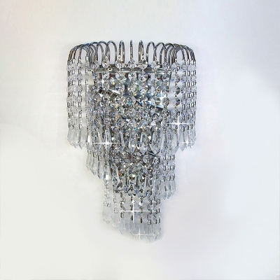 Burnished Silver Finish Gives Two-light Wall Sconce Look of Magnificent Contemporary Find.