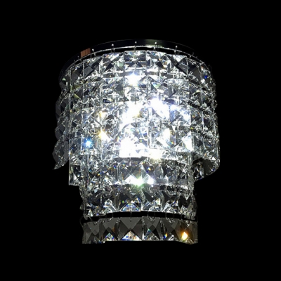 Chrome Finished Frame Reinforces Crystal Wall Sconce Look of  Contemporary Elegance