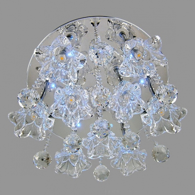 Clear Crystal Flower and Balls 15.7”Wide Sparkling Crystal Flush Mount Lighting