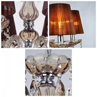 Delicate Five Lights Brown Empire Shades Glass 23.6