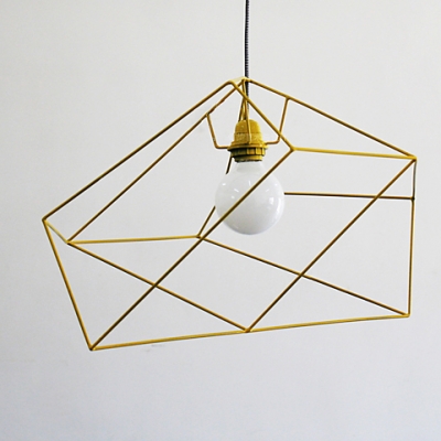 Designer Lighting Asymmetric Iron Cage One-light Pendant