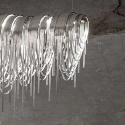Designer Lighting Chain Hanging Large Linear Pendant