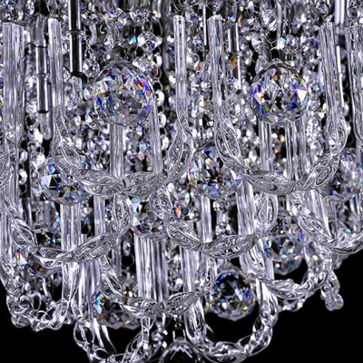 Elegantly Stainless Steel Canopy Glittering Crystals 23.6