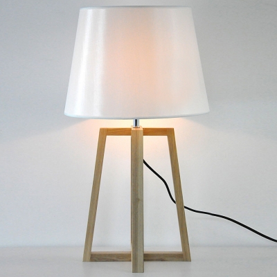 Empire Shaded 27.5”High Designer Table Lamp with Wood Tripod Design
