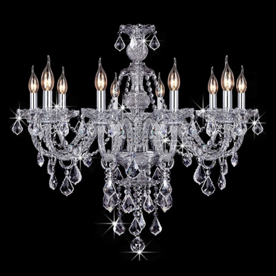 Graceful Crystal Arms and Shinning All Crystal 10 Candle Lights Chandelier