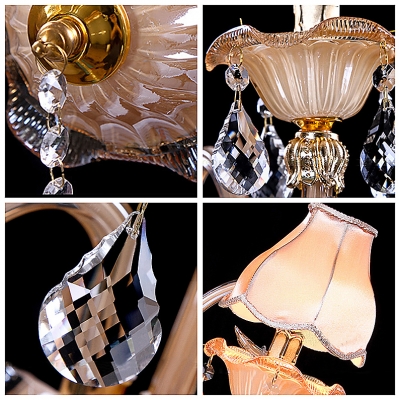 Grraceful Scrolling Arms and Crystal Drops Creates Stunning Single Light Wall Sconce