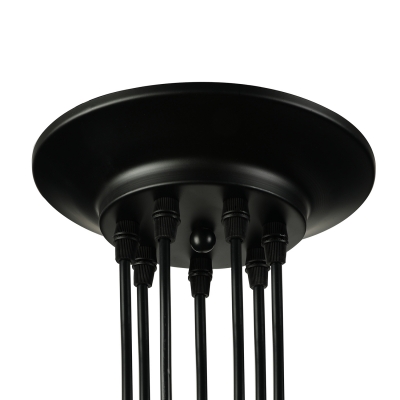 7-Light Edison Bulb LED Multi Light Pendant in Black for Dining Room Kitchen Bar Counter
