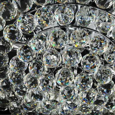 Luxurious All Small Clear Crystal Globes 4-Light 15.7