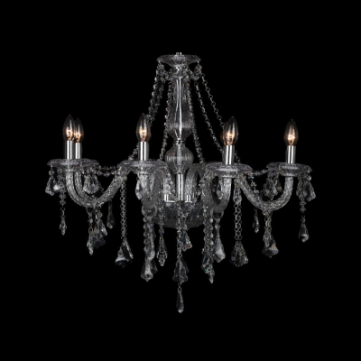 

Luxurious Clear Crystal Pendaloques and Chains 8-Light 30.7"Wide Large Chandelier, HL359646