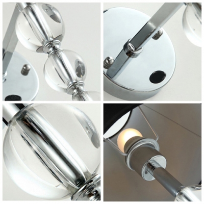 Sleek Sophisticated Wall Sconce Features Black Paper Shade and String of Crystal Balls