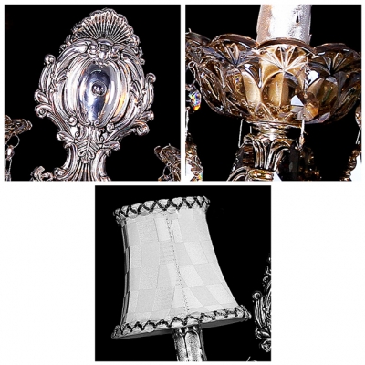 Sophisticated Single Light Wall Sconce Features Delicate Back Plate and Fabric Hardback Shade