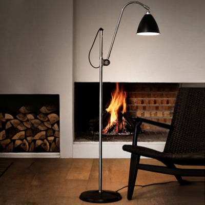 Swing Arm Design Elegant Shaded Floor Lamps in Designer Style