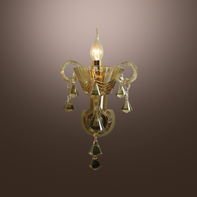 Vibrant Unique Design Add Charm to Magnificent Single Light Crystal Wall Sconce
