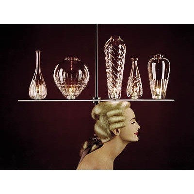 17.1”Wide 5-Light Etched Glass Vase Designer Island Lighting