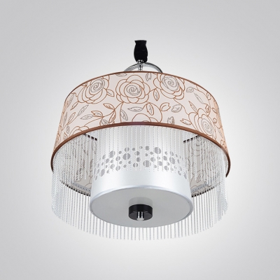 Beautiful Roses Embellished Chic Modern Large Pendant Light  with Clear Hand-cut Crystal Drop