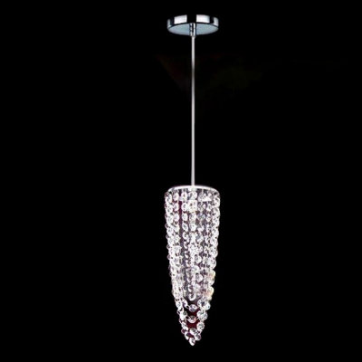 Brilliant Purple Crystals Paired with Chrome Finish Mini Pendant Offering Stylish Shine