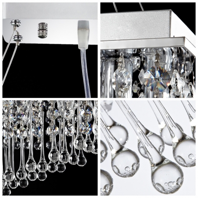 Clear Crystal and Polished Chrome Finish Combine yo Create Glittering Large Contemporary Chandelier Design